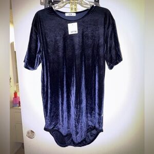 EPTM navy blue velvet t shirt whimsigoth
